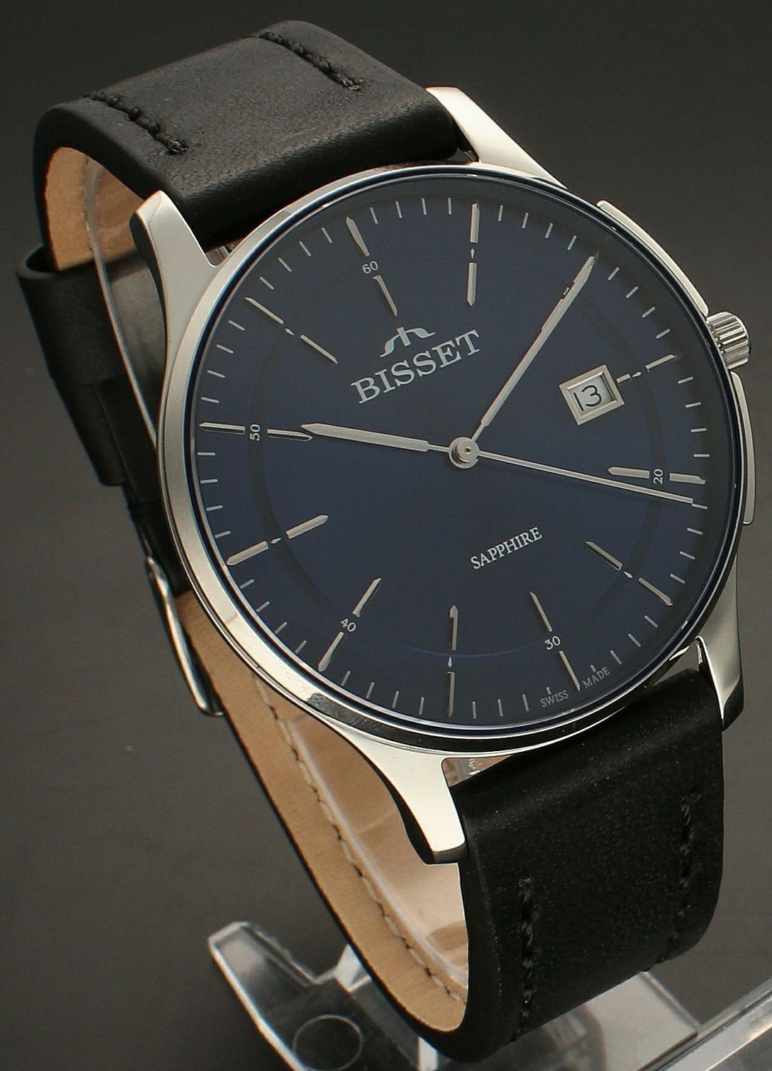 Zegarek męski Bisset srebrno-granatowy BSCF27.jpg